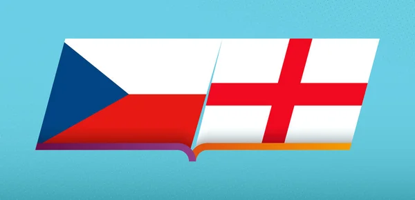 Icono Fútbol República Checa Inglaterra Competición Fútbol — Vector de stock