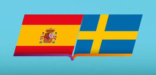 西班牙足球偶像对瑞典足球比赛 — 图库矢量图片