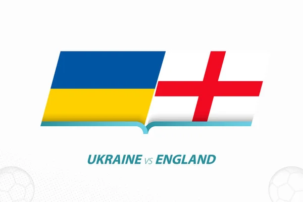 Oekraïne Engeland Voetbal Competitie Kwartfinales Pictogram Voetbal Achtergrond Sport Vector — Stockvector