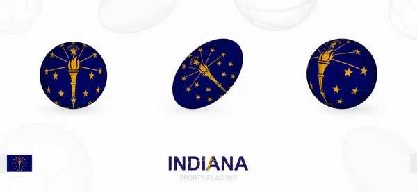 Ícones Esportes Para Futebol Rugby Basquete Com Bandeira Indiana —  Vetores de Stock