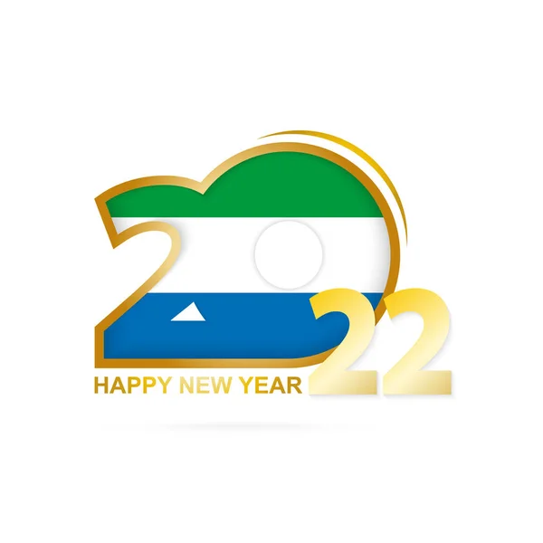 2022年采用塞拉利昂国旗模式 新年快乐设计 — 图库矢量图片