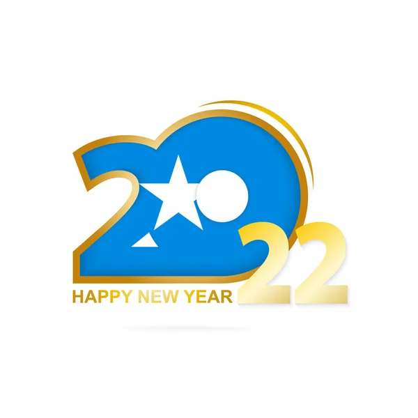 Año 2022 Con Patrón Bandera Somalia Feliz Año Nuevo Diseño — Archivo Imágenes Vectoriales