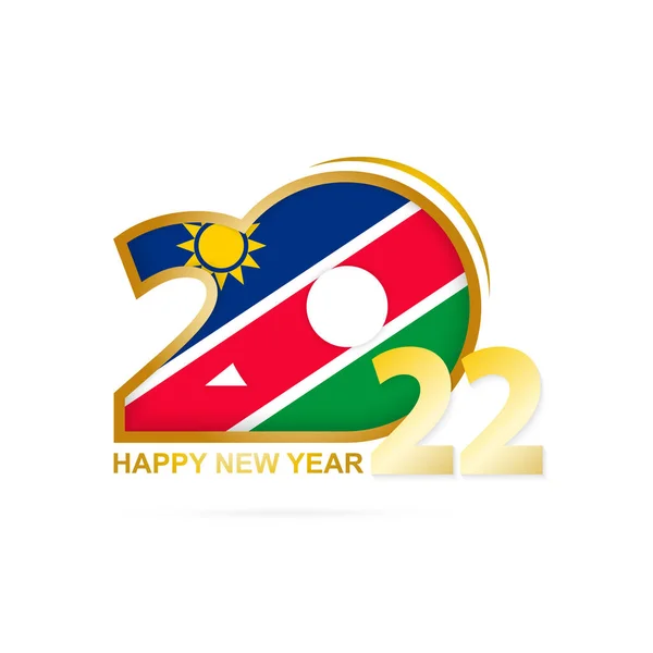 Ano 2022 Com Padrão Bandeira Namíbia Feliz Ano Novo Design —  Vetores de Stock