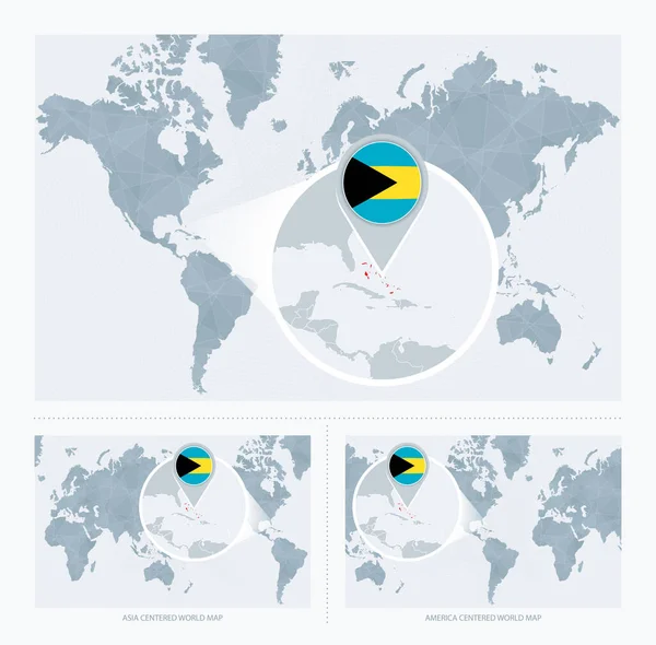 拡大表示バハマ地図世界地図 バハマ地図と旅行に出かけよう — ストックベクタ