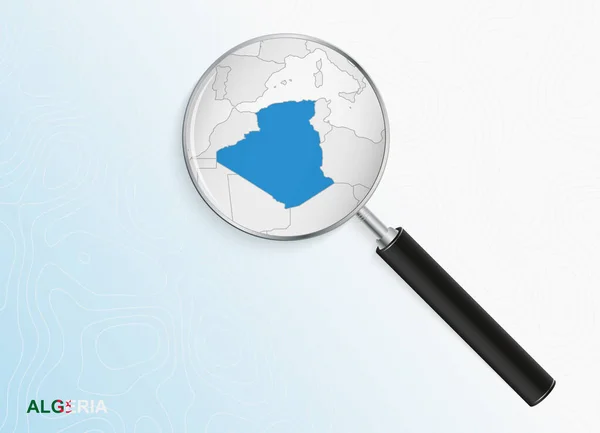 Powiększenie Mapą Algierii Abstrakcyjnym Tle Topograficznym — Wektor stockowy