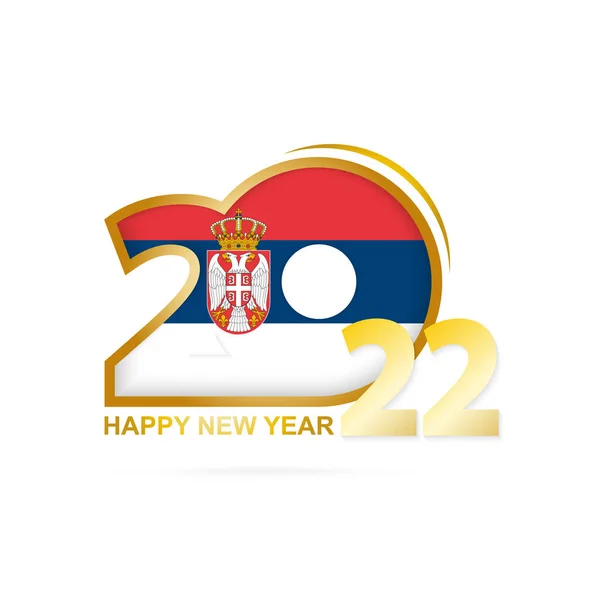 2022 Med Serbiens Flaggmönster Gott Nytt Design — Stock vektor