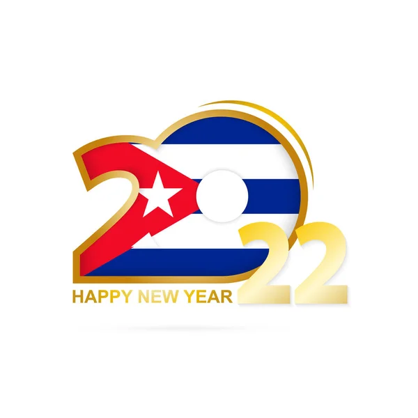 2022 Рік Прапор Куби Новорічним Плануванням — стоковий вектор