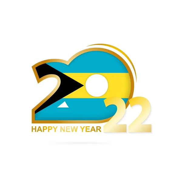 Rok 2022 Vzorem Bahamské Vlajky Šťastný Nový Rok Design — Stockový vektor