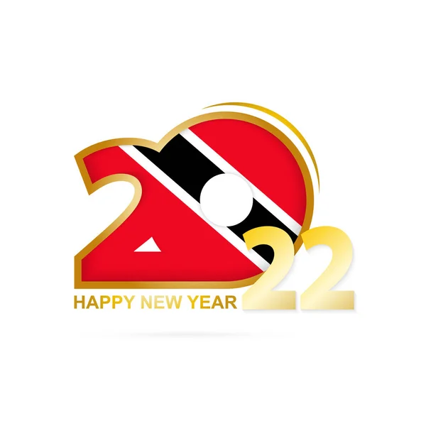 Rok 2022 Vlajkovým Vzorem Trinidad Tobago Šťastný Nový Rok Design — Stockový vektor