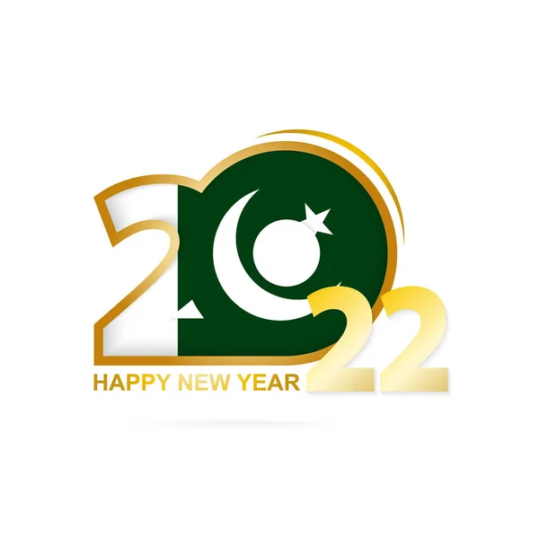 2022年巴基斯坦国旗图案 新年快乐设计 — 图库矢量图片