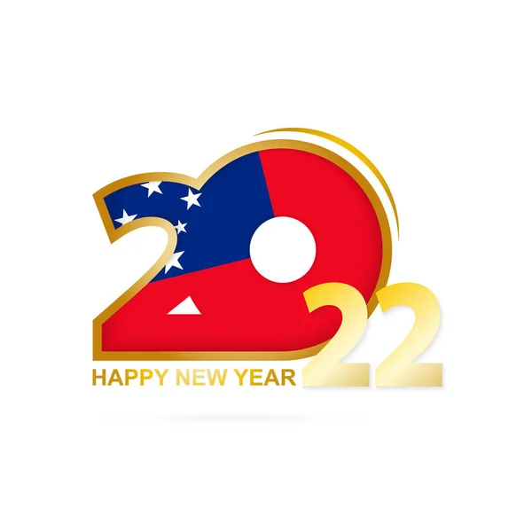 Année 2022 Avec Motif Drapeau Samoa Bonne Année Design — Image vectorielle