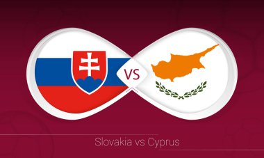 Slovakya, Kıbrıs Rum Kesimi 'ne karşı Futbol Yarışması' nda, H Grubu ise futbol arkaplanındaki ikona karşı..