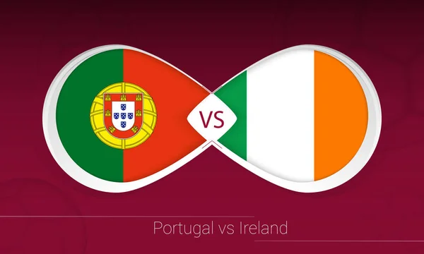 Portugal Mot Irland Fotbollstävling Grupp Ikon Fotboll Bakgrund — Stock vektor