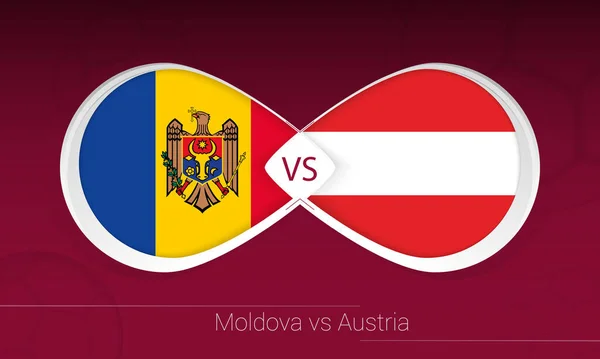 Moldavien Österrike Fotbollstävling Grupp Ikon Fotboll Bakgrund — Stock vektor