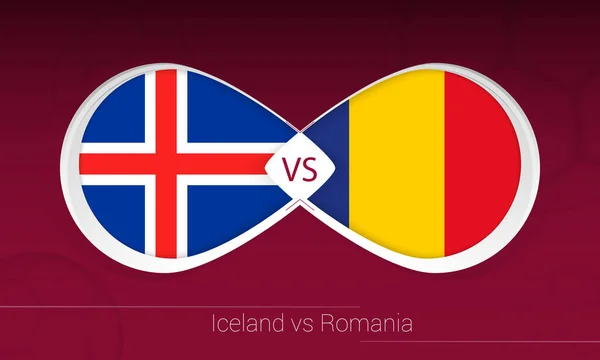 Island Mot Rumänien Fotbollstävling Grupp Ikon Fotboll Bakgrund — Stock vektor