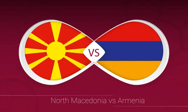 Észak Macedónia Örményország Labdarúgó Verseny Csoport Ikon Labdarúgó Háttér — Stock Vector
