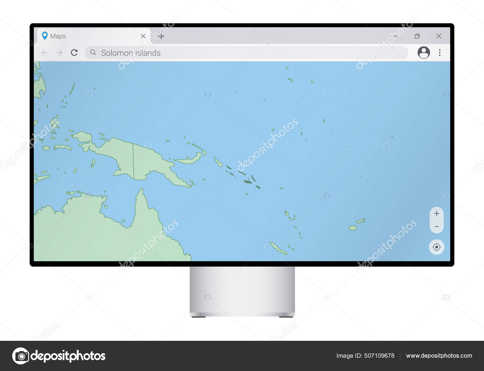 Computer Monitor Map Solomon Islands Browser Search Country