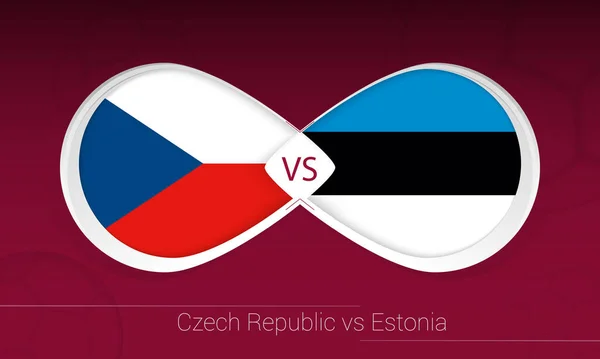 Tjeckien Estland Fotbollstävling Grupp Ikon Fotboll Bakgrund — Stock vektor