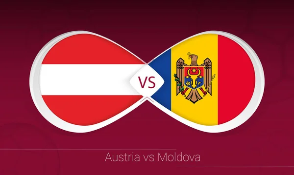 Österrike Moldavien Fotbollstävling Grupp Ikon Fotboll Bakgrund — Stock vektor