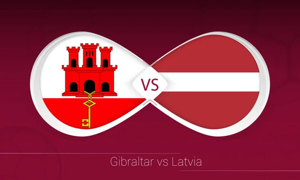 Gibraltar Letland Fodbold Konkurrence Gruppe Ikon Fodbold Baggrund – Stock-vektor