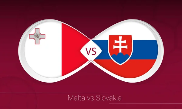 Malta Slovakien Fotbollstävling Grupp Ikon Fotboll Bakgrund — Stock vektor