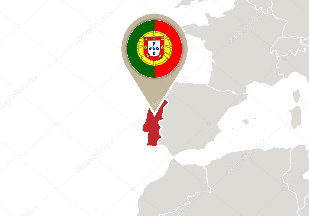 Portugal on Europe map