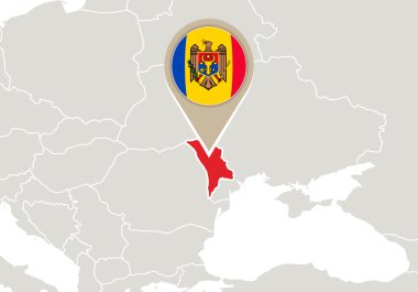 Moldova Avrupa harita üzerinde