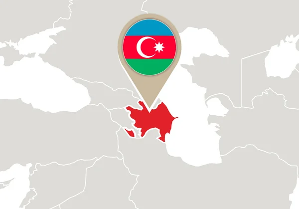Ázerbájdžán na mapu Evropy — Stockový vektor