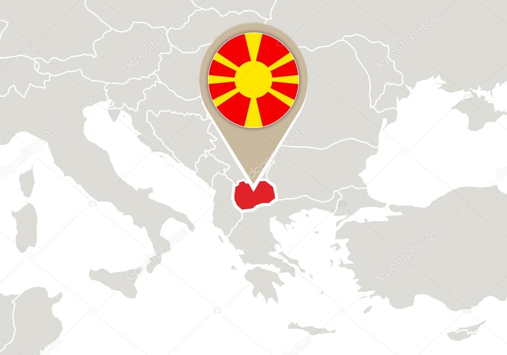 Macedonia on Europe map