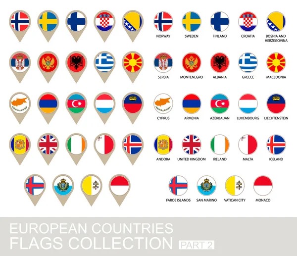 Colección de banderas de países europeos — Vector de stock