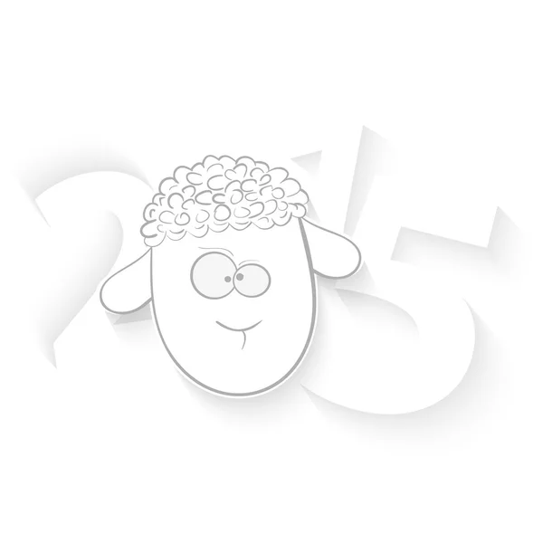 Έτος 2015 πρόβατα. Λευκό φόντο. — Διανυσματικό Αρχείο
