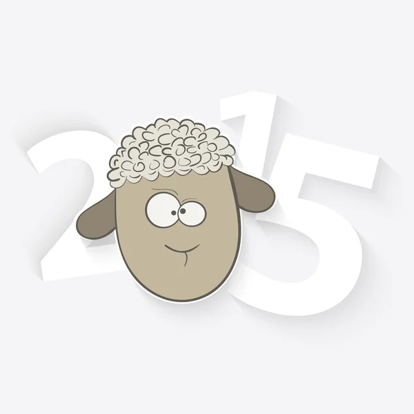 Έτος 2015 πρόβατα. Γκρι φόντο. — Διανυσματικό Αρχείο