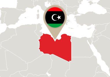 Libya dünya haritası üzerinde