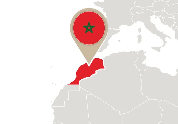 Maroc sur la carte du monde — Image vectorielle