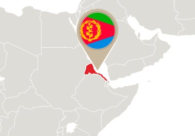 Dünya Haritası üzerinde Eritre
