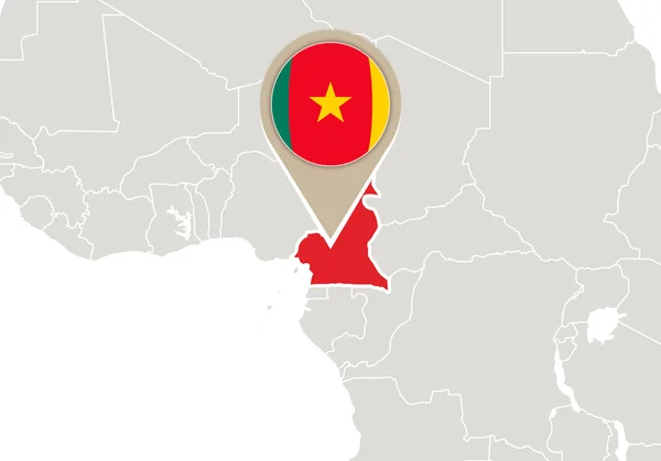 Cameroun sur la carte du monde — Image vectorielle