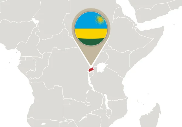 Ρουάντα σε παγκόσμιο χάρτη — Διανυσματικό Αρχείο