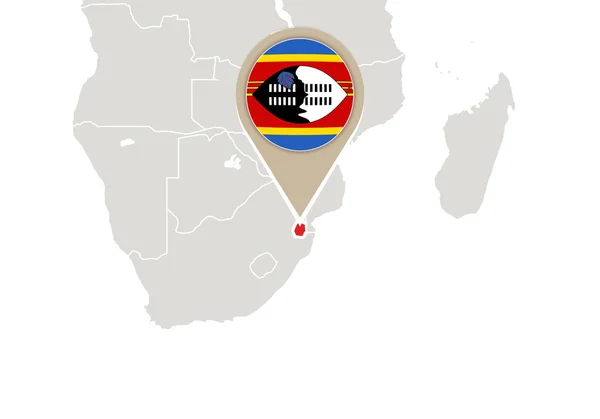 Σουαζιλάνδη σε παγκόσμιο χάρτη — Διανυσματικό Αρχείο