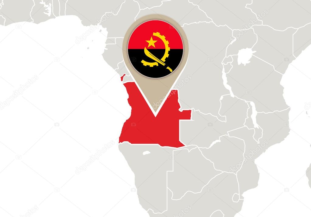 Angola on World map