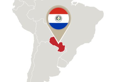 Dünya Haritası üzerinde Paraguay