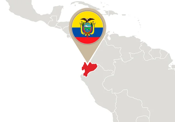 Dünya Haritası üzerinde Ekvador — Stok Vektör