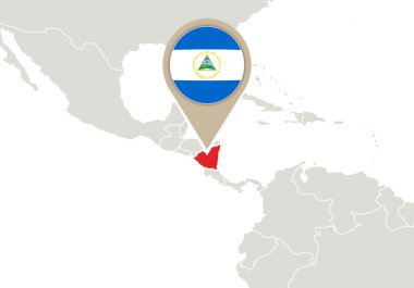 Nikaragua dünya haritası üzerinde