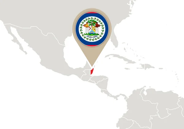 Belize på världskartan — Stock vektor
