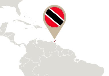 Trinidad ve Tobago dünya haritası üzerinde