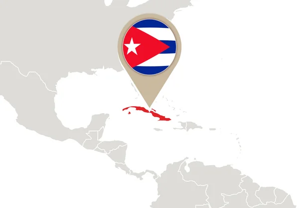 Κούβα σε παγκόσμιο χάρτη — Διανυσματικό Αρχείο