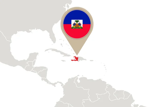 Haiti auf der Weltkarte — Stockvektor