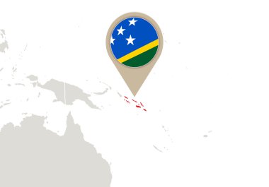 Dünya Haritası üzerinde Solomon Adaları