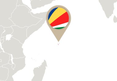 Dünya Haritası üzerinde Seyşeller