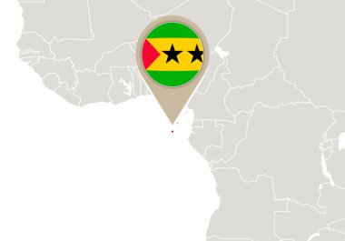 Sao Tome ve Principe dünya haritası üzerinde