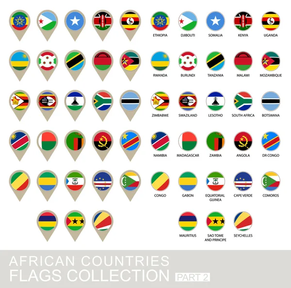 African Countries Flags Collection, Part 2 — Stock Vector